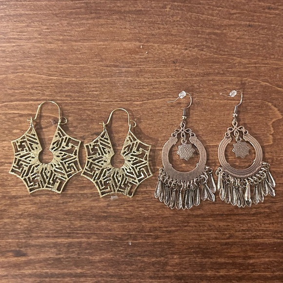 Gold-tone Dangle Earrings - 2 Pairs - Picture 5 of 5